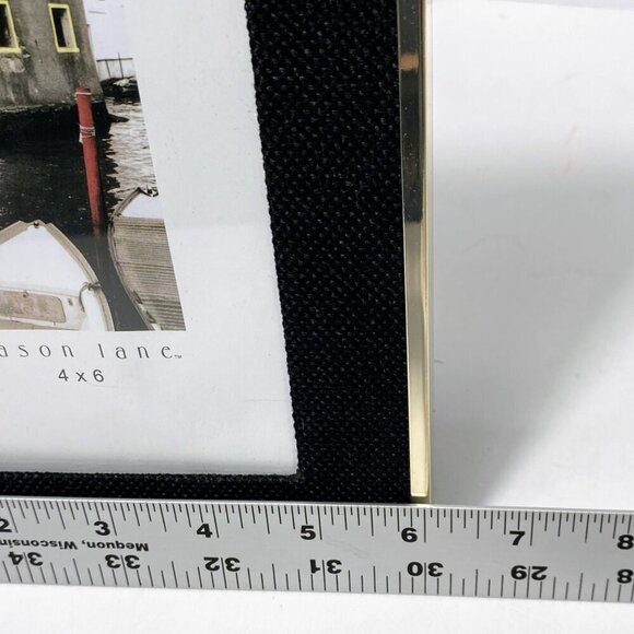 Mason Lane Silver 4x6 Photo Frame W/ Black Textured Mat - NEW - Picture 2 of 9